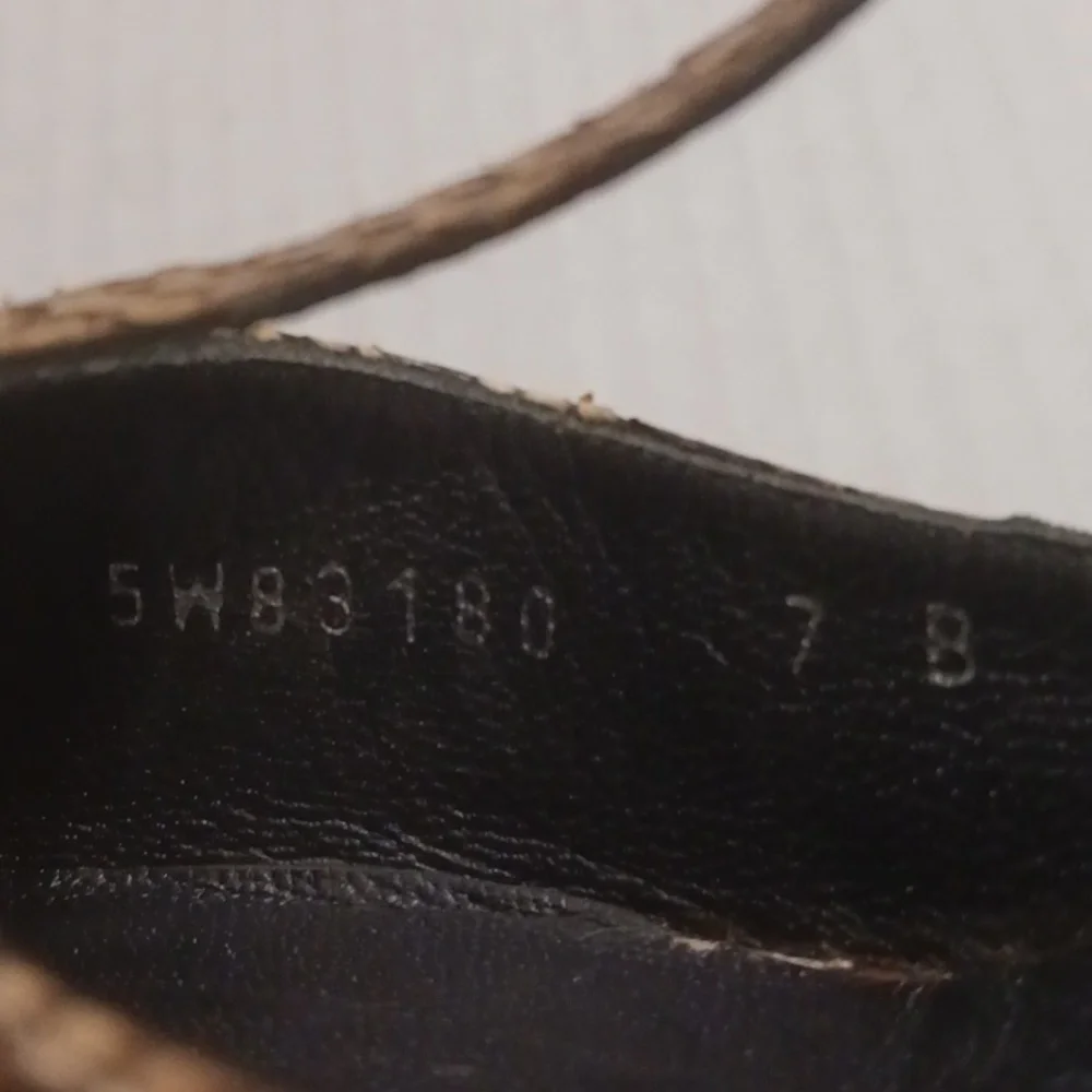 Stuart Weitzman size 7B women's snake print t-strap high-heel shoes brown cream. - Picture 17 of 17